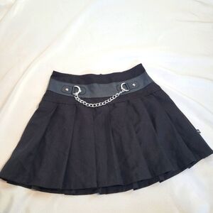 Royal Bones Daang Goodman Black Pleated Mini Skirt Size S Goth Steampunk Skirt